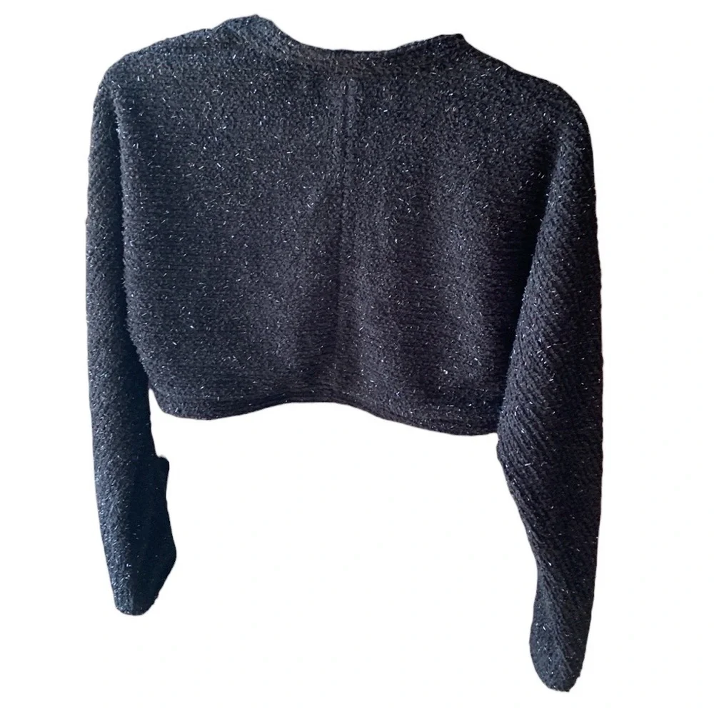 EUC Justice Black Glitter Stole • Girls Size 10